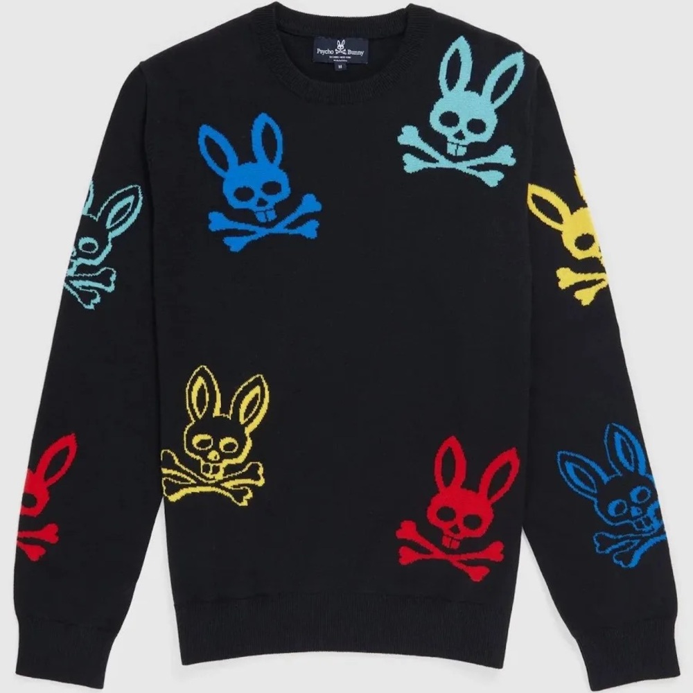 Psycho Bunny Lacomb Allover Bunny Sweater